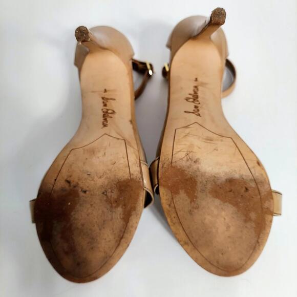 Sam Edelman Patti Ankle Strap Heel Beige Patent Leather Women's Size 8 - Picture 4 of 9